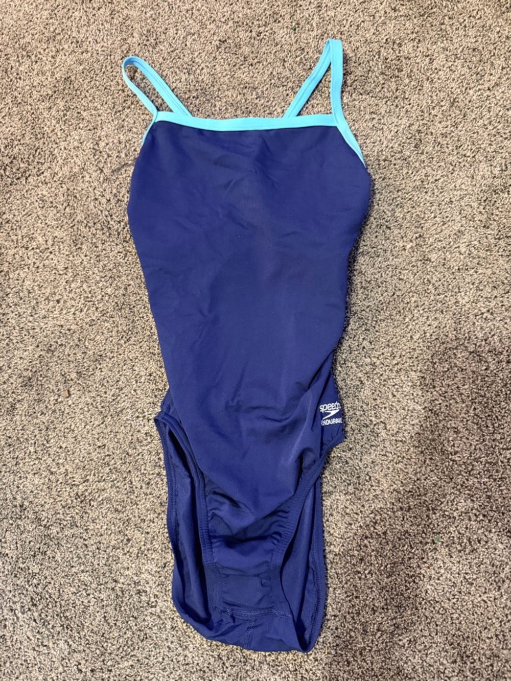 Speedo Navy One-Piece with Light Aqua Trim